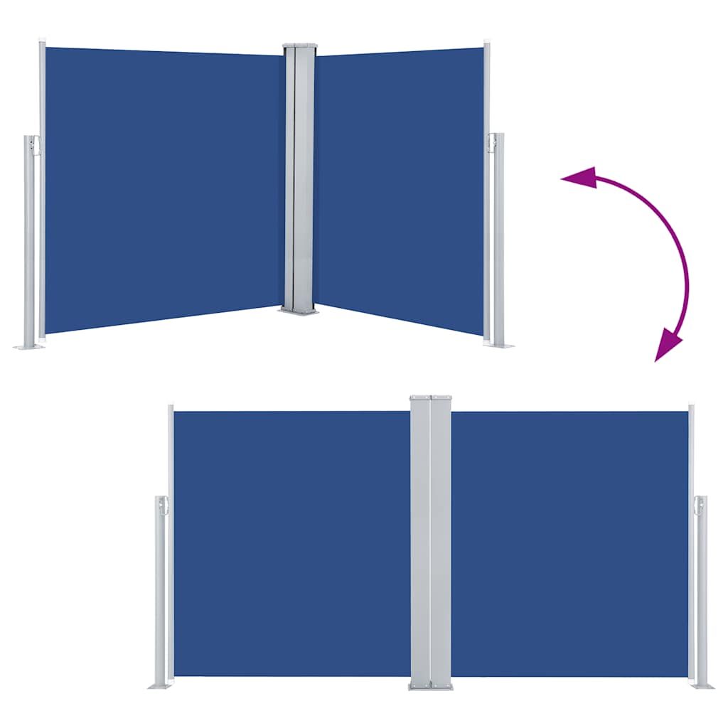 Ausziehbare Seitenmarkise Blau 160 x 600 cm