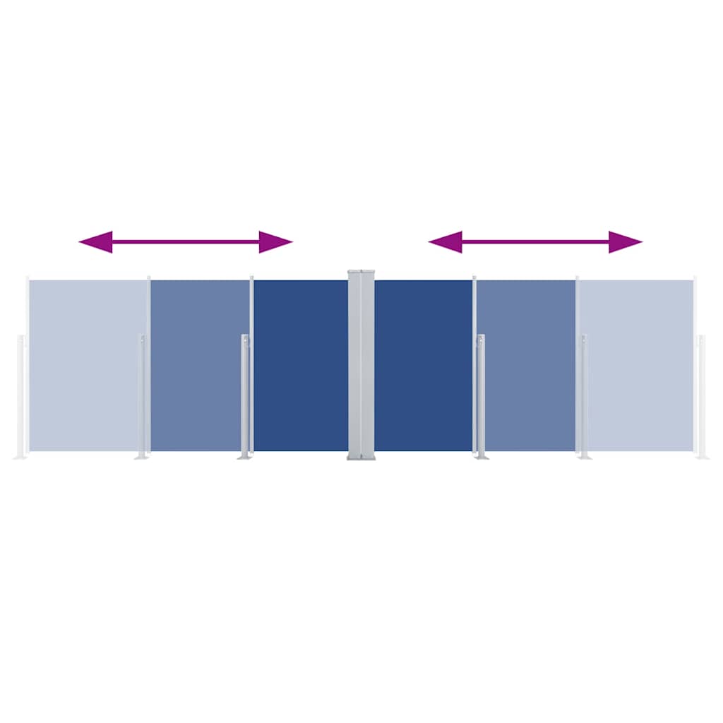 Ausziehbare Seitenmarkise Blau 160 x 600 cm