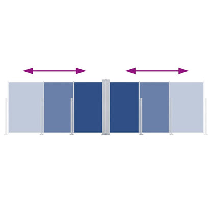 Ausziehbare Seitenmarkise Blau 160 x 600 cm