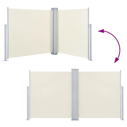 Ausziehbare Seitenmarkise Doppelt 170 x 600 cm Creme