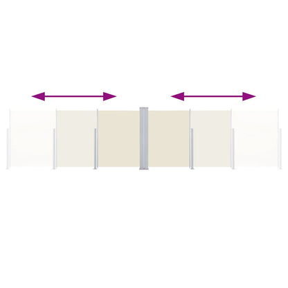 Ausziehbare Seitenmarkise Doppelt 170 x 600 cm Creme