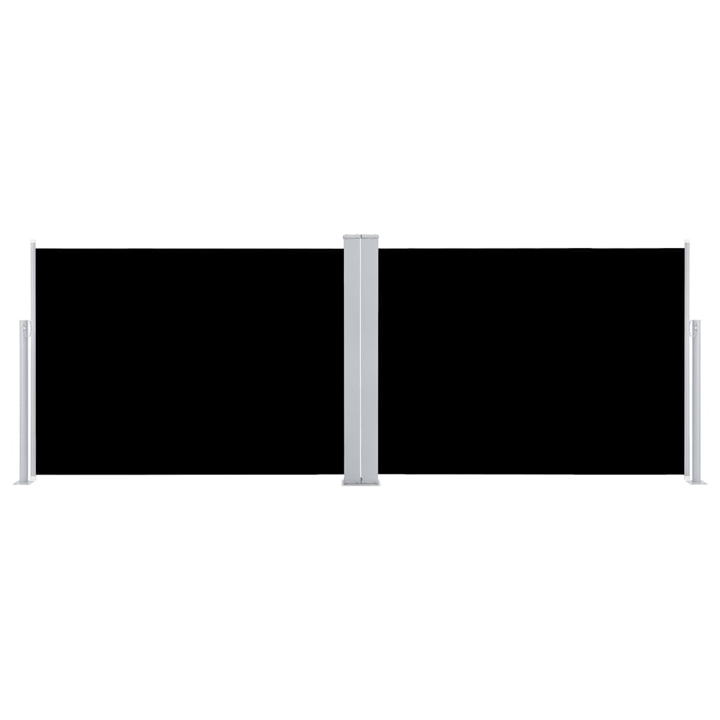 Ausziehbare Seitenmarkise Schwarz 120 x 1000 cm