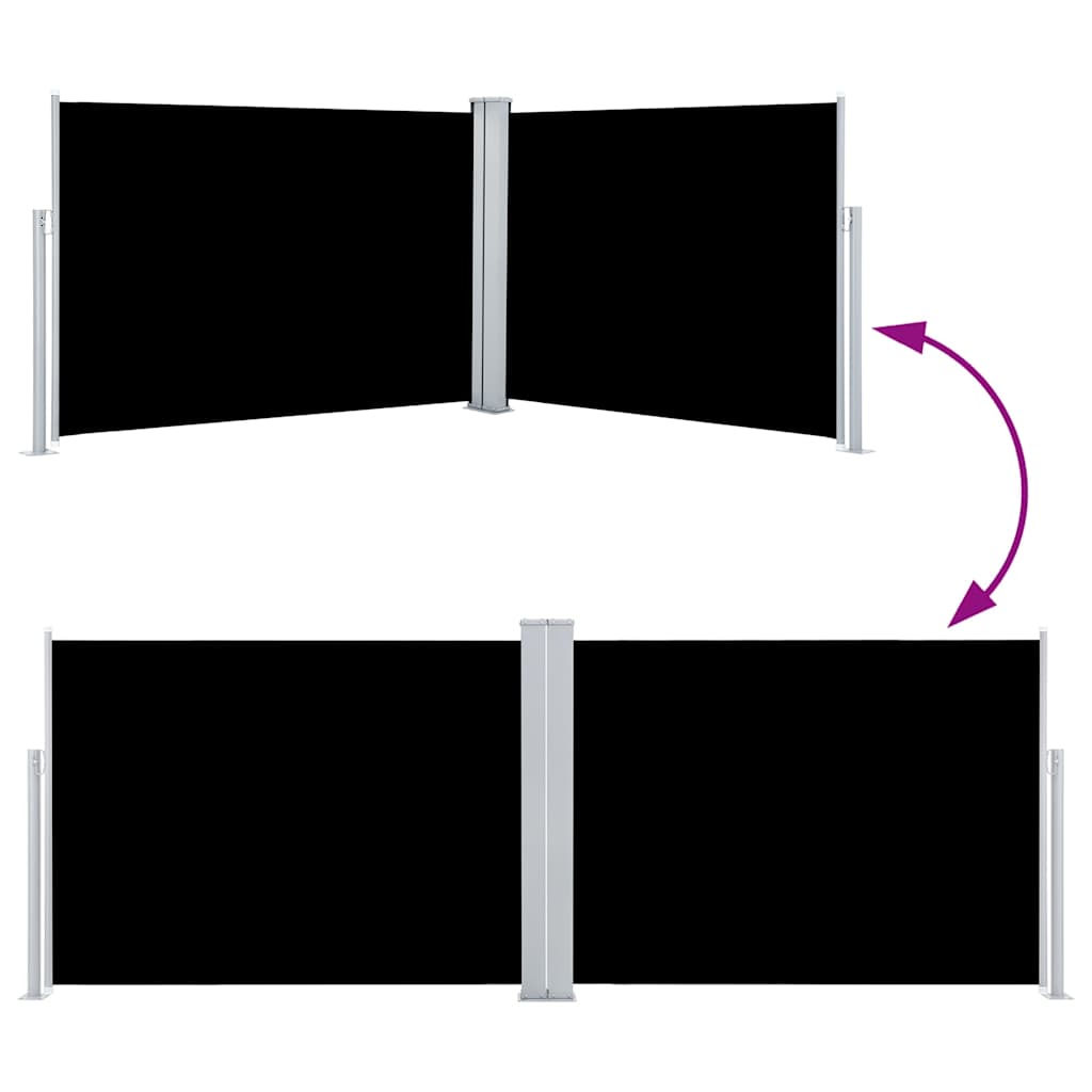 Ausziehbare Seitenmarkise Schwarz 120 x 1000 cm