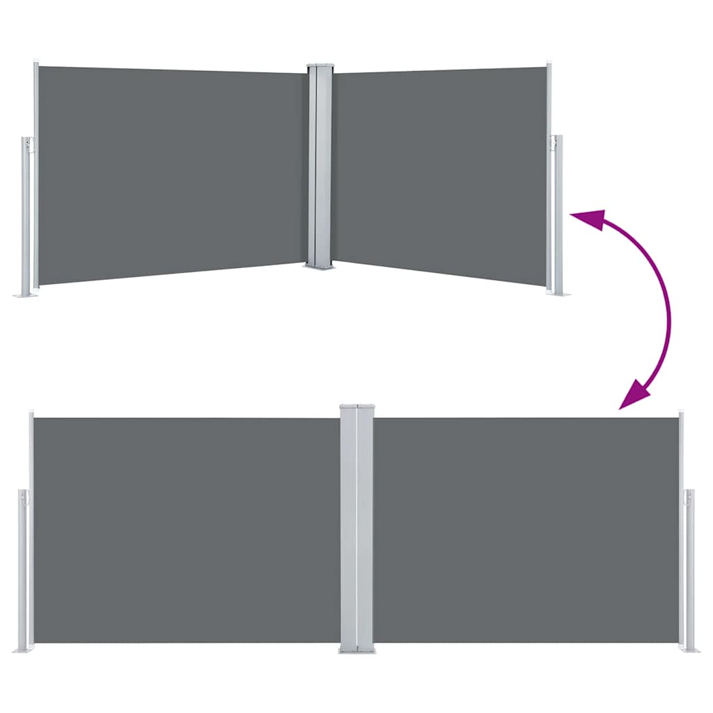 Ausziehbare Seitenmarkise Anthrazit 120 x 1000 cm