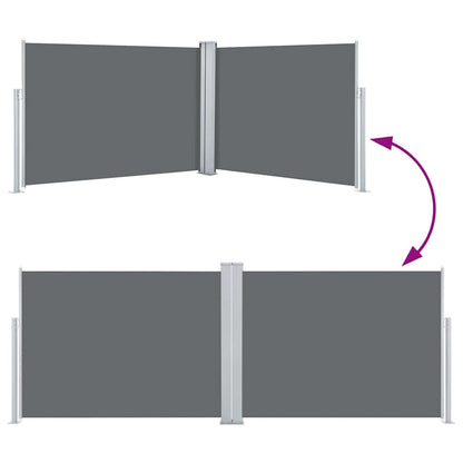 Ausziehbare Seitenmarkise Anthrazit 120 x 1000 cm