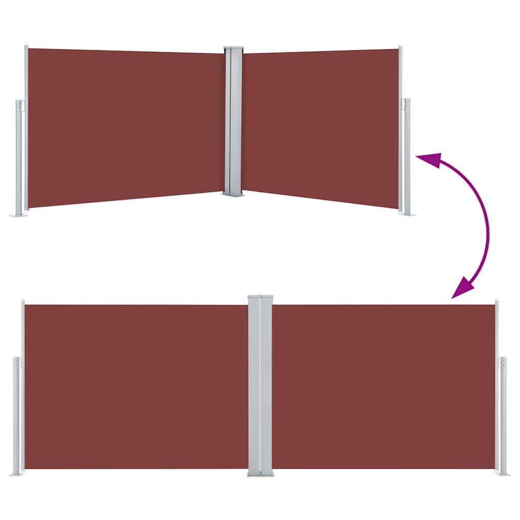 Ausziehbare Seitenmarkise Braun 120 x 1000 cm