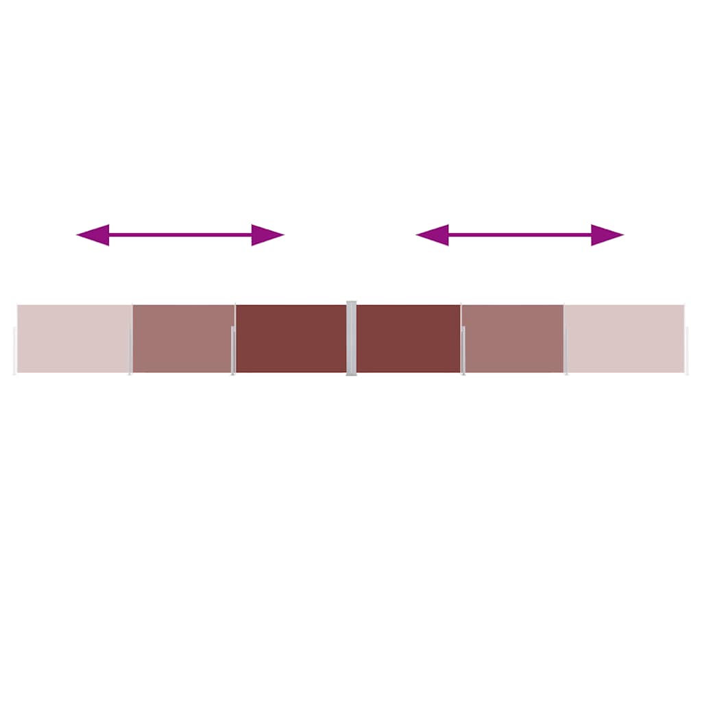 Ausziehbare Seitenmarkise Braun 120 x 1000 cm