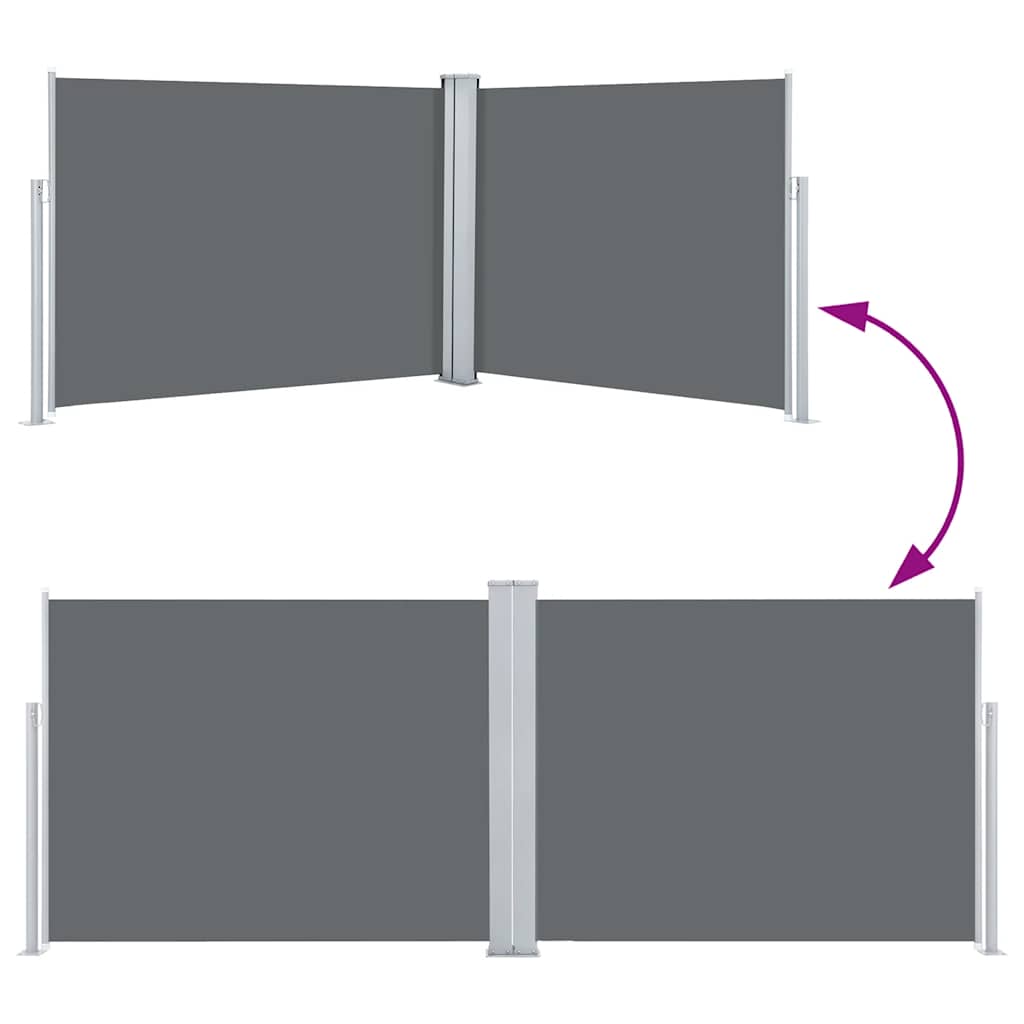 Ausziehbare Seitenmarkise Anthrazit 140 x 1000 cm