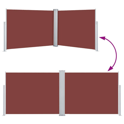 Ausziehbare Seitenmarkise Braun 140 x 1000 cm