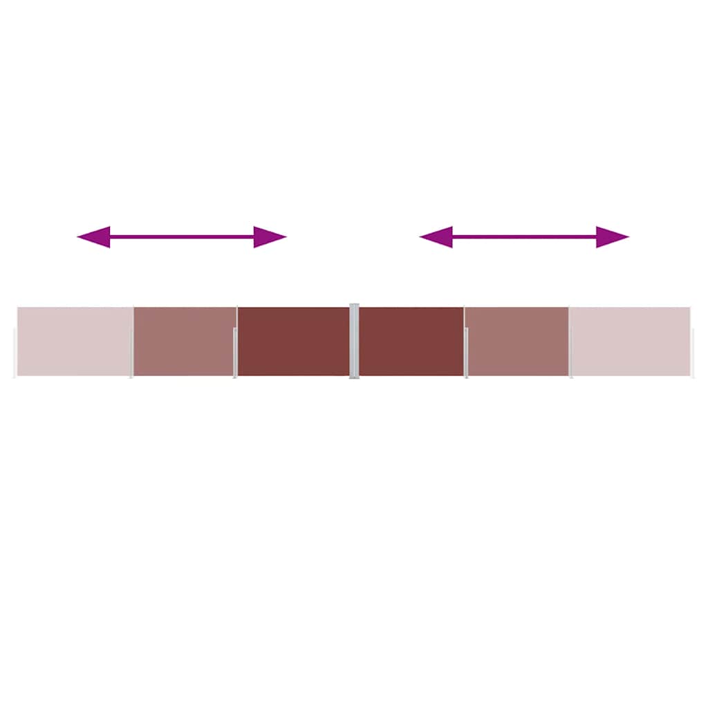 Ausziehbare Seitenmarkise Braun 140 x 1000 cm