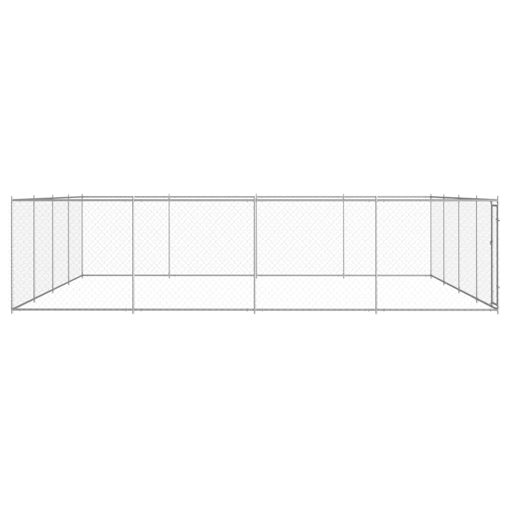 Outdoor-Hundezwinger Verzinkter Stahl 760x760x185 cm