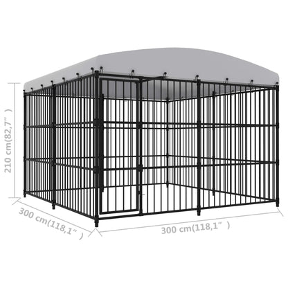 Outdoor-Hundezwinger mit Überdachung 300x300x210 cm