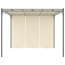 Gartenpavillon mit Seitenvorhang 3x3x2,25 m Creme