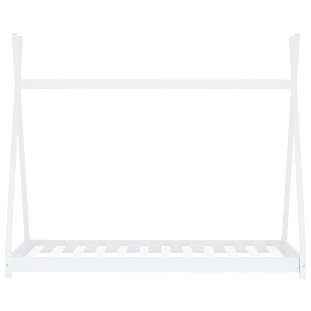 Kinder-Bettgestell Weiß Massivholz Kiefer 70 x 140 cm