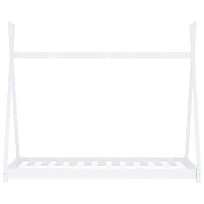 Kinder-Bettgestell Weiß Massivholz Kiefer 70 x 140 cm