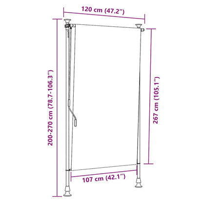 Außenrollo 120 x 270 cm Creme