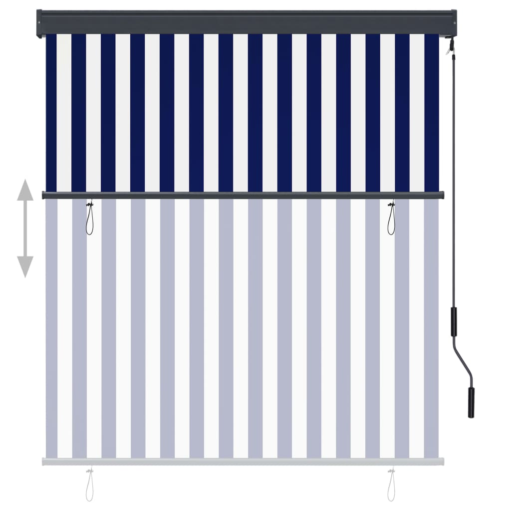 Außenrollo 140x250 cm Blau und Weiß