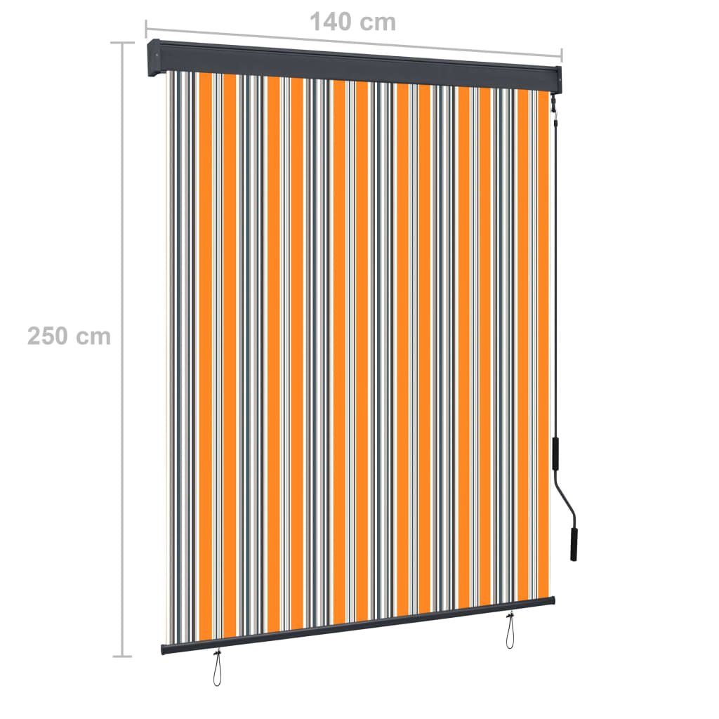 Außenrollo 140x250 cm Gelb und Blau
