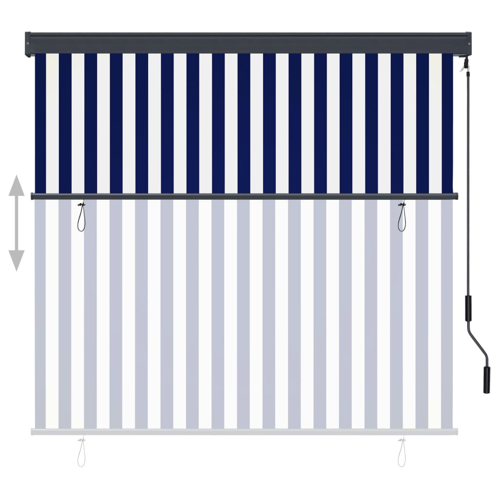Außenrollo 160x250 cm Blau und Weiß