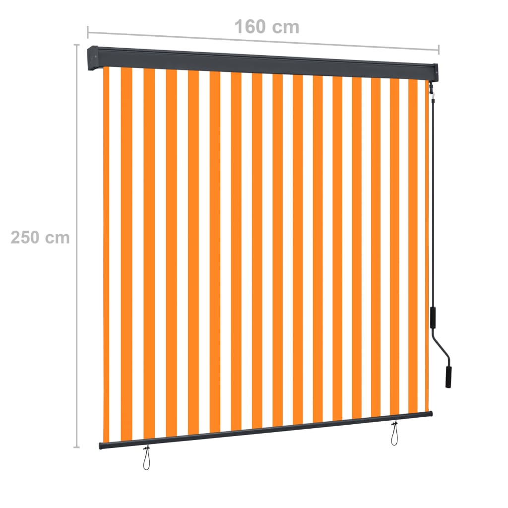 Außenrollo 160x250 cm Weiß und Orange