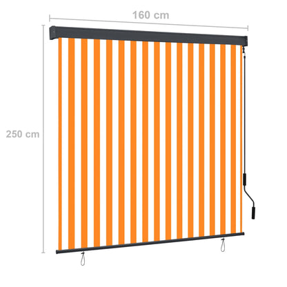 Außenrollo 160x250 cm Weiß und Orange
