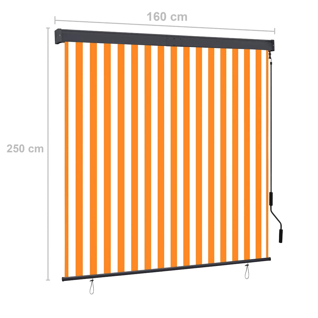 Außenrollo 160x250 cm Weiß und Orange