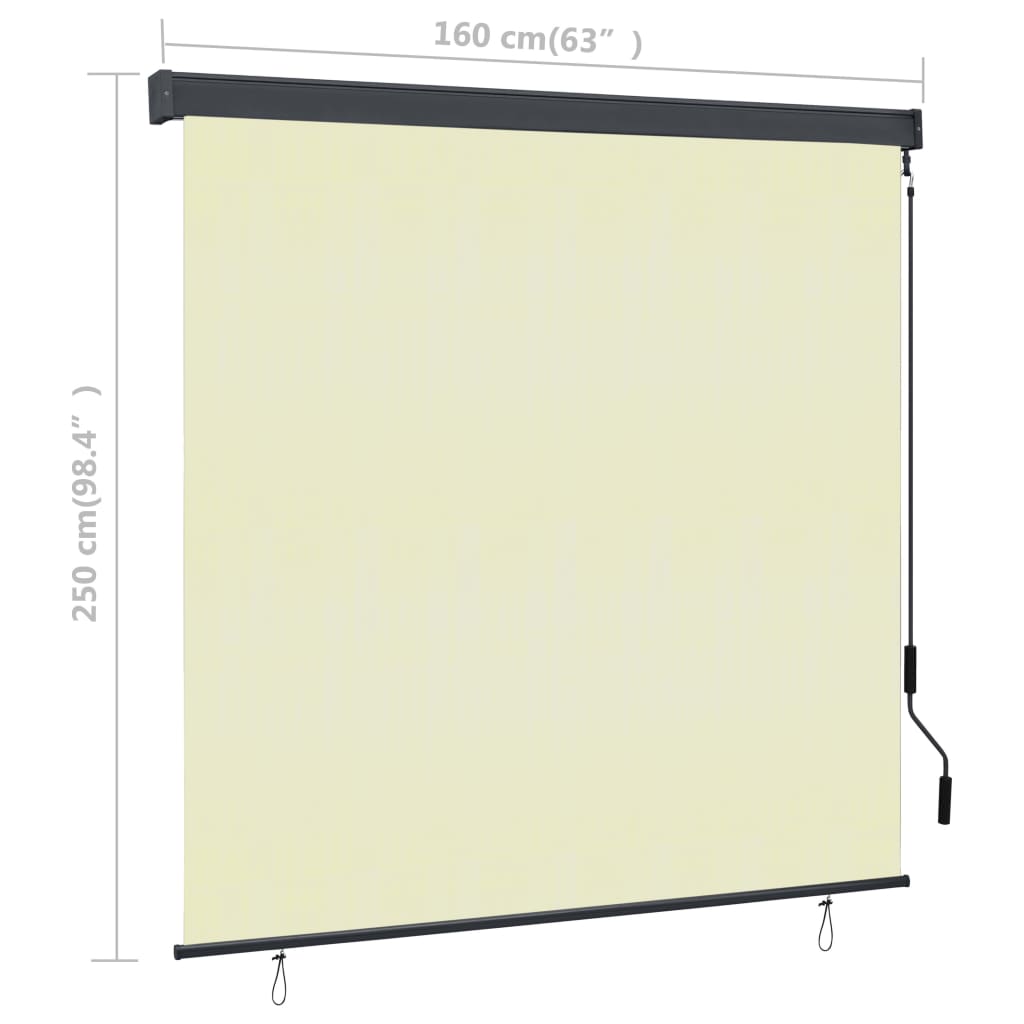 Außenrollo 160x250 cm Creme
