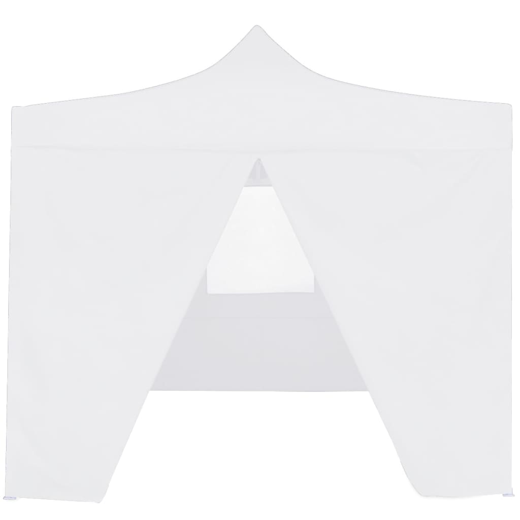 Profi-Partyzelt Faltbar mit 4 Seitenwänden 3×3m Stahl Weiß