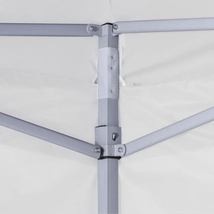 Profi-Partyzelt Faltbar mit 4 Seitenwänden 3×3m Stahl Weiß