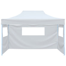 Partyzelt Faltbar mit 3 Seitenteilen 291x413x315 cm Weiß