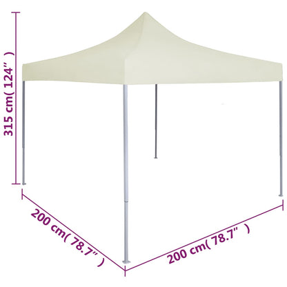 Profi-Partyzelt Faltbar 2×2 m Stahl Creme