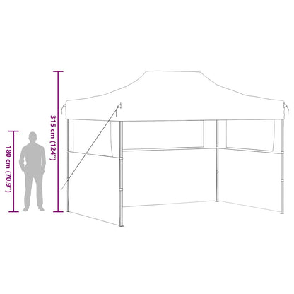 Profi-Partyzelt Faltbar mit 3 Seitenwänden 3×4m Stahl Creme