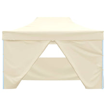 Profi-Partyzelt Faltbar mit 4 Seitenwänden 3×4m Stahl Creme