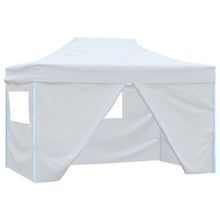 Profi-Partyzelt Faltbar mit 4 Seitenwänden 280x410x315 cm Stahl Weiß