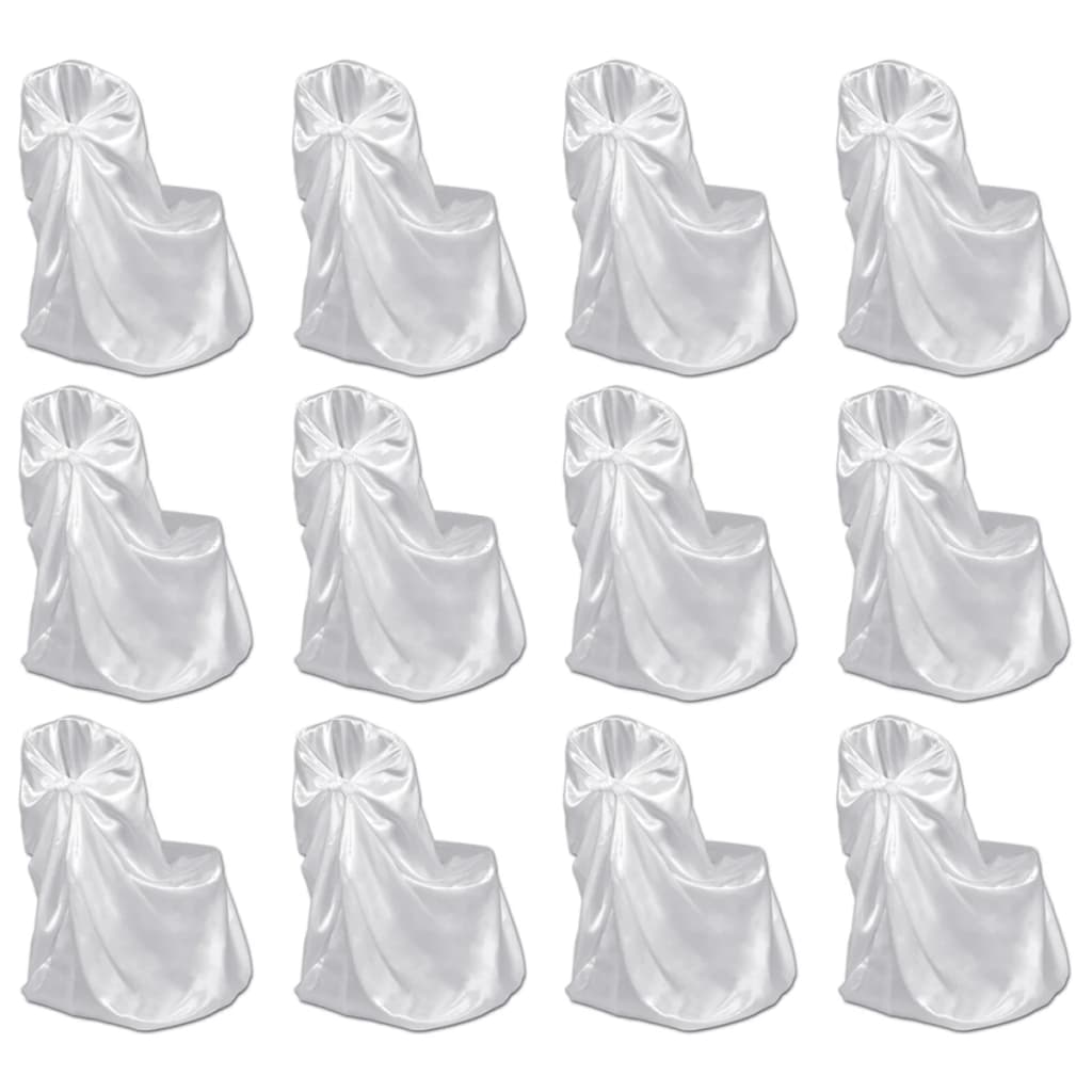 Stuhlhussen für Hochzeit Bankett 12 Stk. Weiß