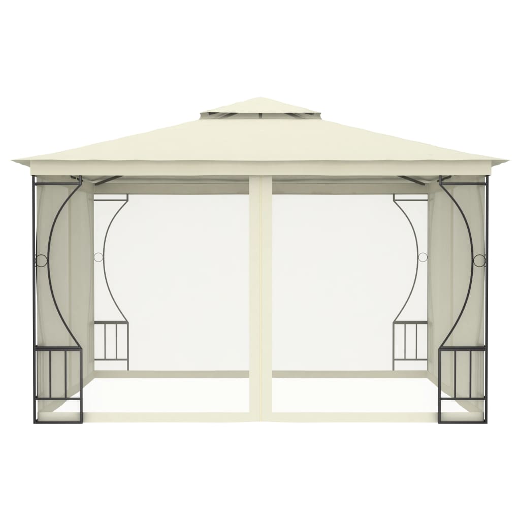 Pavillon mit Netz 300x300x265 cm Creme