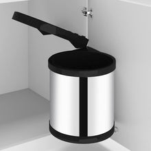 Küchen-Einbau-Mülleimer Edelstahl 8 L Schwarz und Silber 27 x 29 cm