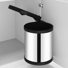 Küchen-Einbau-Mülleimer Edelstahl 12 L Schwarz und Silber 27 x 31 cm