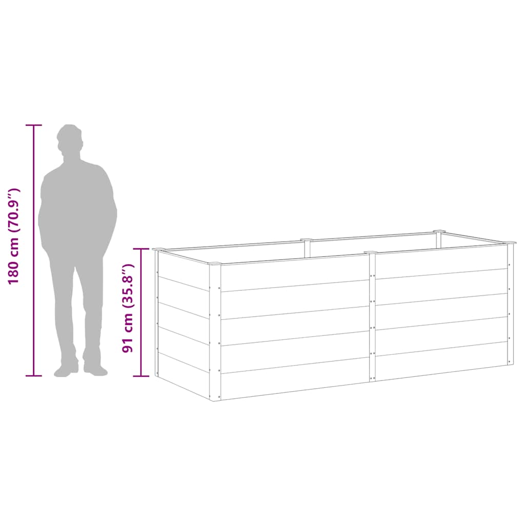 Garten-Hochbeet 250 x 100 x 91 cm WPC Grau