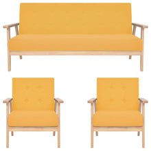 3-tlg. Sofagarnitur Stoff Gelb