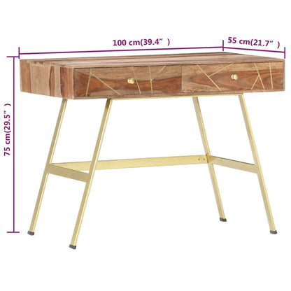 Schreibtisch mit Schubladen 100x55x75 cm Massivholz Akazie