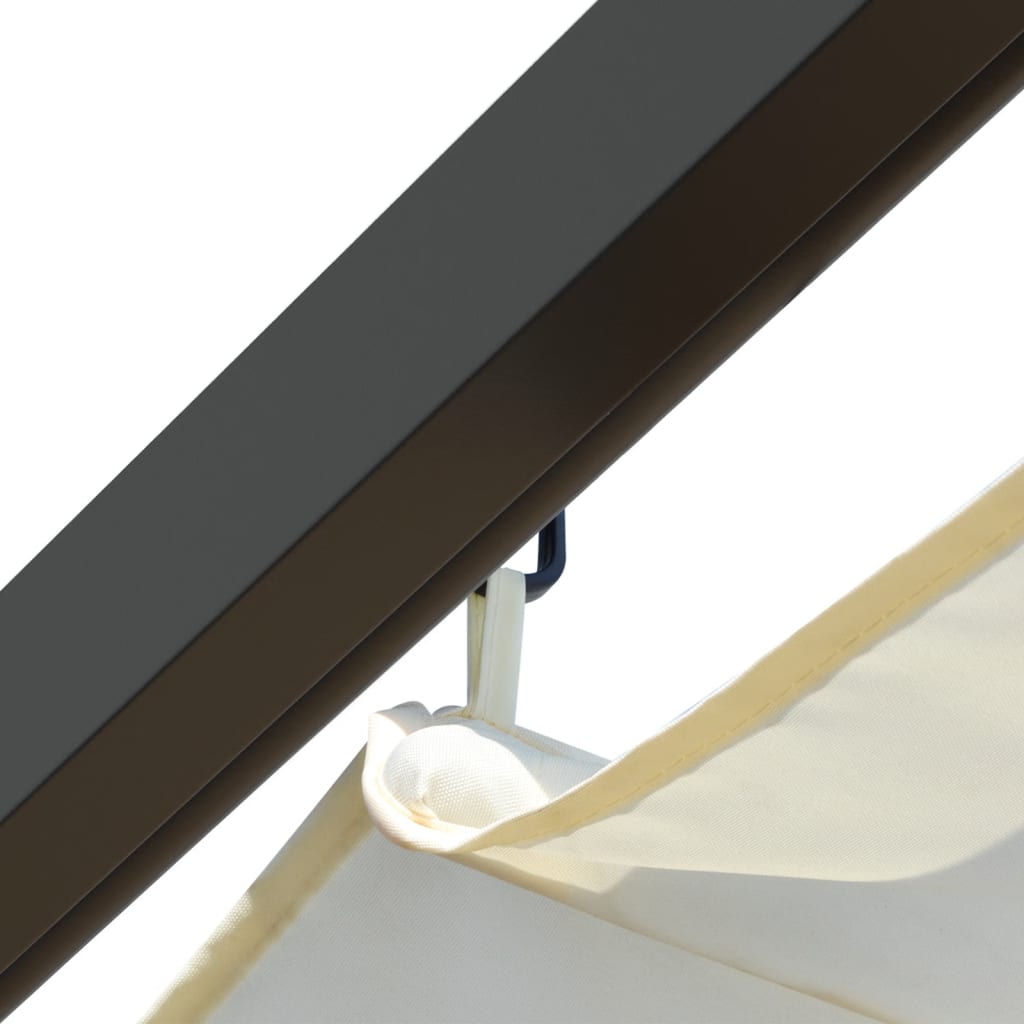 Pergola mit Versenkbarem Dach Cremeweiß 3x3 m Stahl