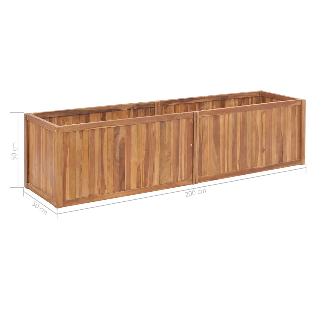 Garten-Hochbeet 200 x 50 x 50 cm Massivholz Teak