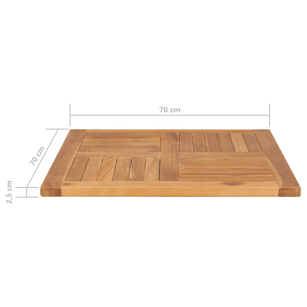 Tischplatte Massivholz Teak 70×70×2,5 cm