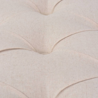 Sitzbank Stoff Massivholz 150x40x48 cm Cremeweiß