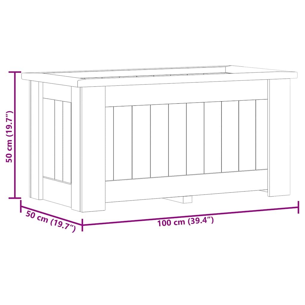 Hochbeet 100 x 50 x 50 cm Kiefernholz Imprägniert
