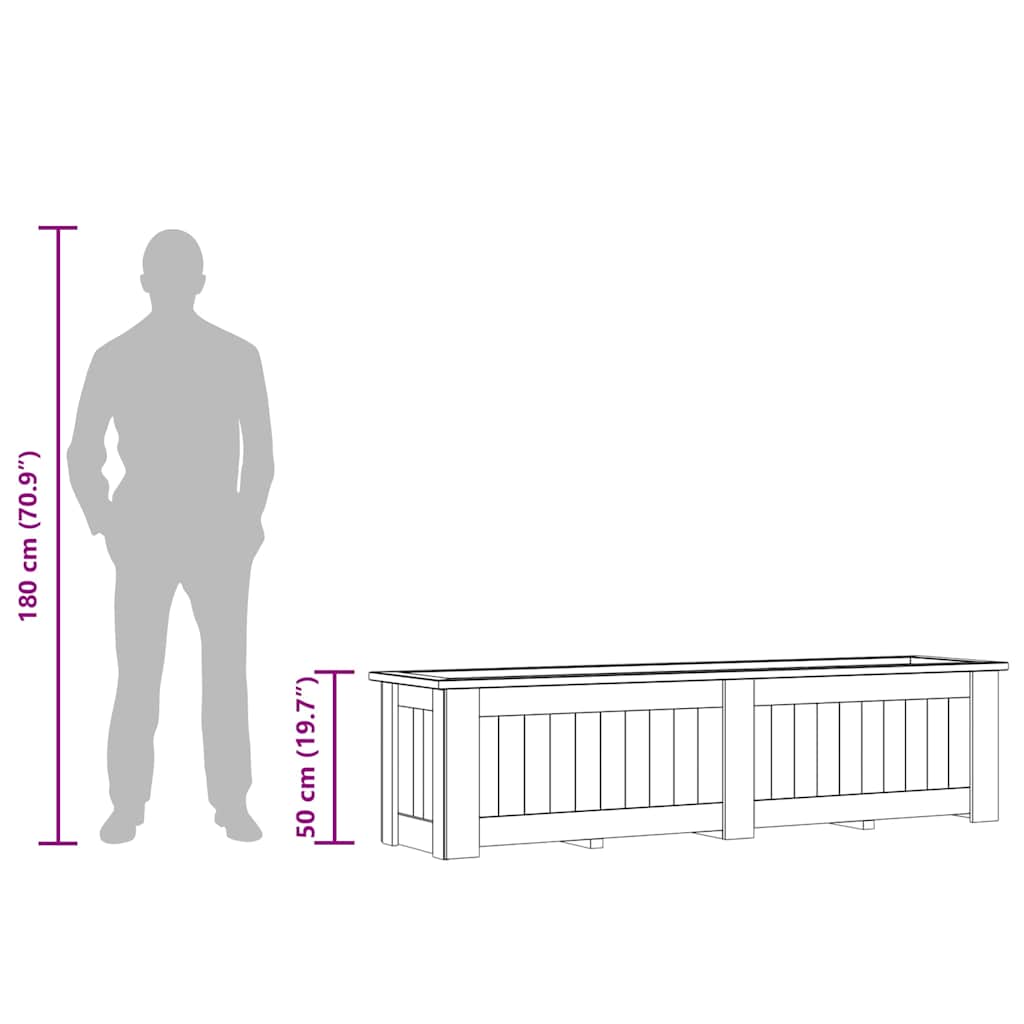 Hochbeet 196 x 50 x 50 cm Kiefernholz Imprägniert