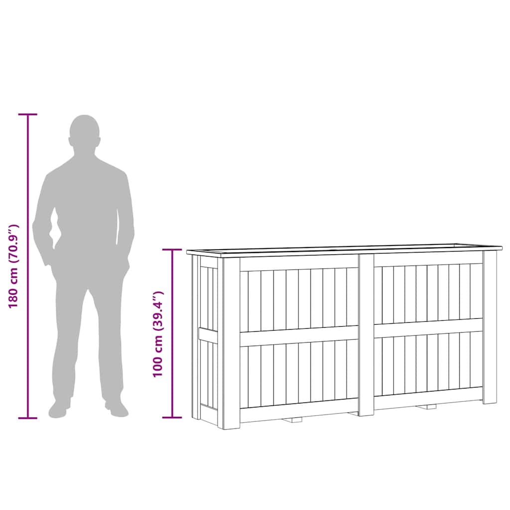 Hochbeet 196 x 50 x 100 cm Kiefernholz Imprägniert