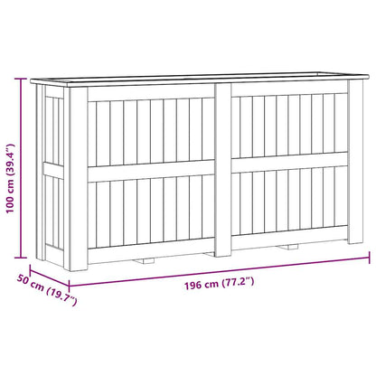 Hochbeet 196 x 50 x 100 cm Kiefernholz Imprägniert