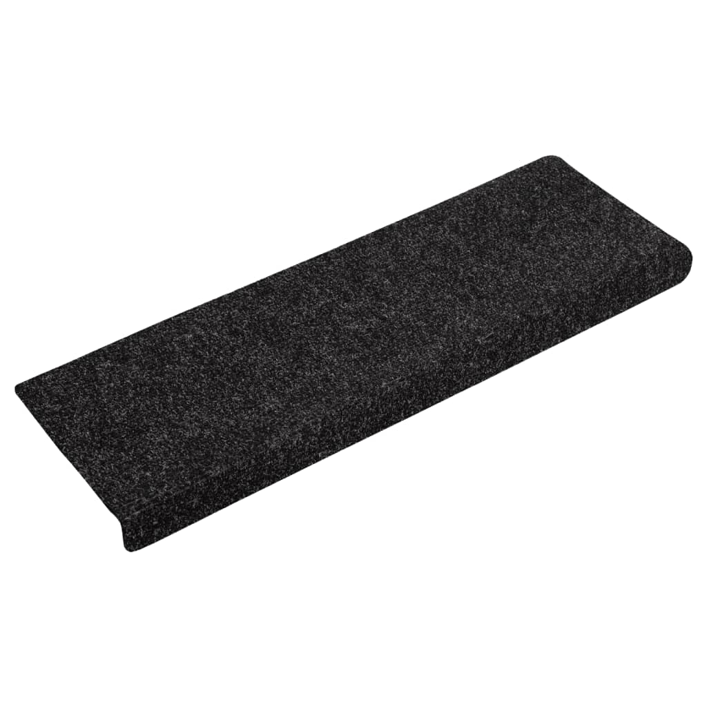 Stufenmatten Selbstklebend 15 Stk. 65x21x4 cm Schwarz Rechteckiger Rand